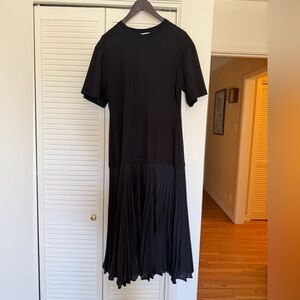 COS Black Midi Dress with Pleated Skirt 
Size L EUC